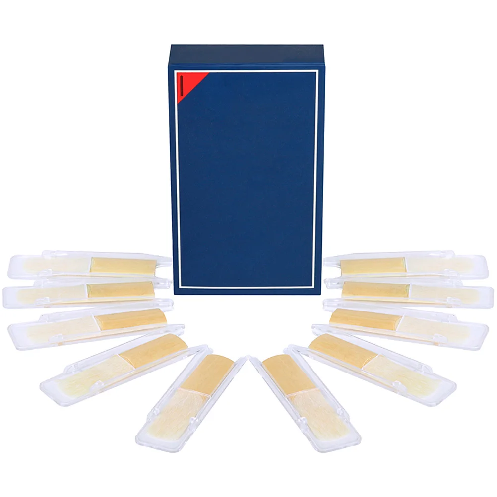 10pcs Treble Saxophone Reeds Smooth Surface Beginner Easy Mount Strength 2 5 Long Serve Independent Clip Safe Storage Instrument
10pcs Treble Saxophone Reeds Smooth Surface Beginner Easy Mount Strength 2 5 Long Serve Independent Clip Safe Storage Instrument