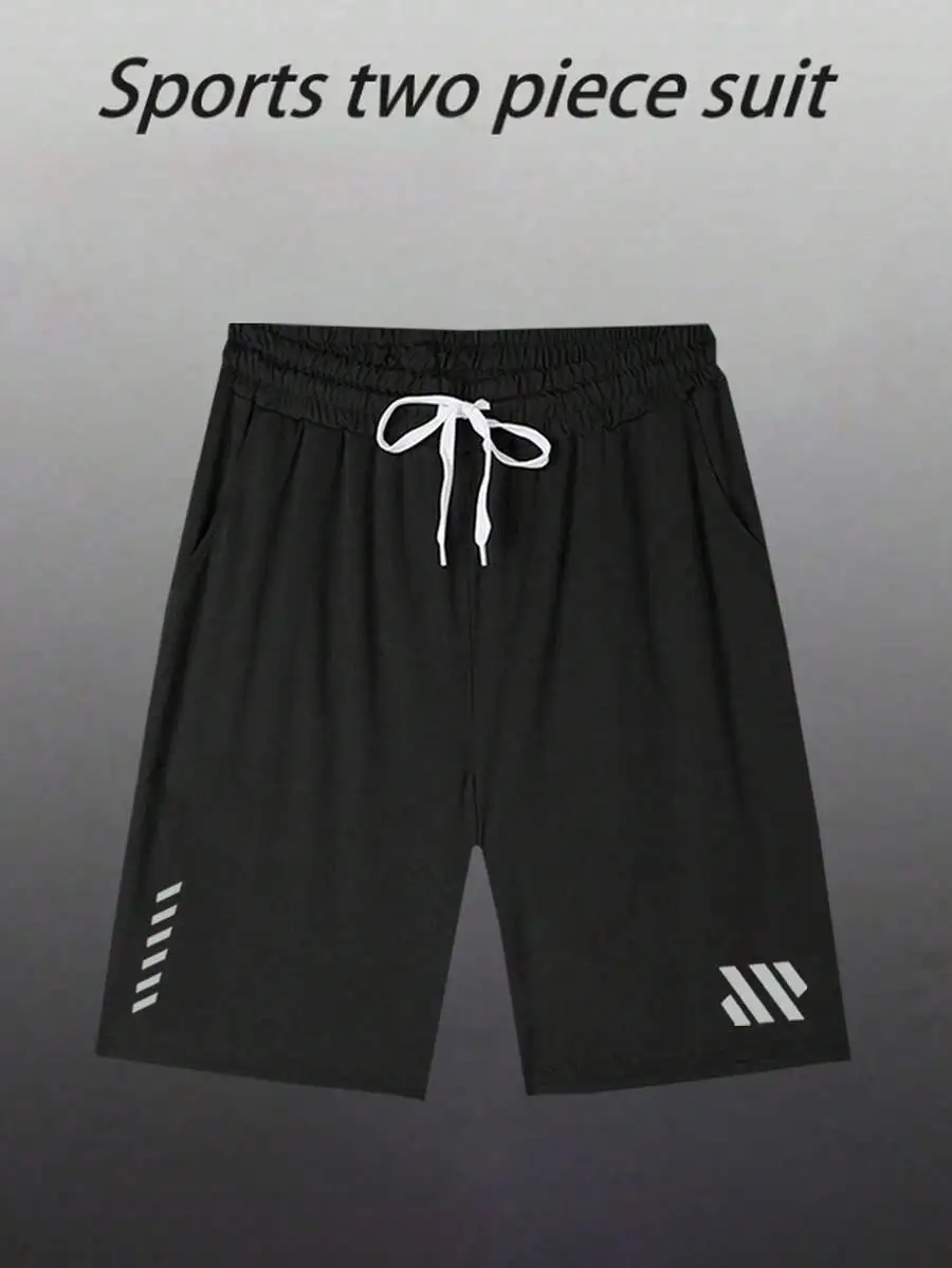 Sports Two Piece Suit Men Breathable Knitted Tank Top And Shorts Black Gym Workout Set
Sports Two Piece Suit Men Breathable Knitted Tank Top And Shorts Black Gym Workout Set