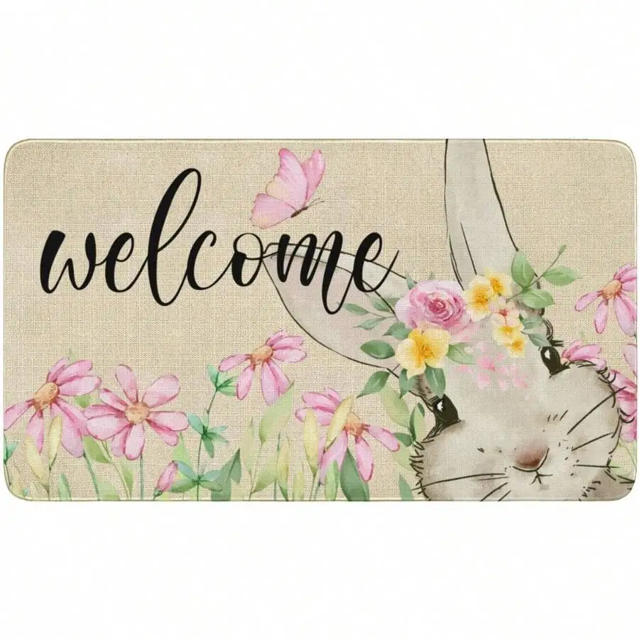 Spring Floral Bunny Welcome Doormat Non-Slip Indoor Outdoor Entrance Mat 16x24 Inch
Spring Floral Bunny Welcome Doormat Non-Slip Indoor Outdoor Entrance Mat 16x24 Inch