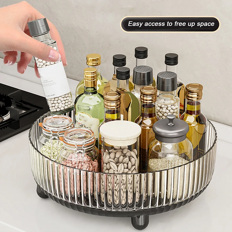 Cosmetic Storage Box, Large Capacity,Rotating Desktop Skincare Product Rack,Multi-functional Rotating Spice Rack For Kitchen Use