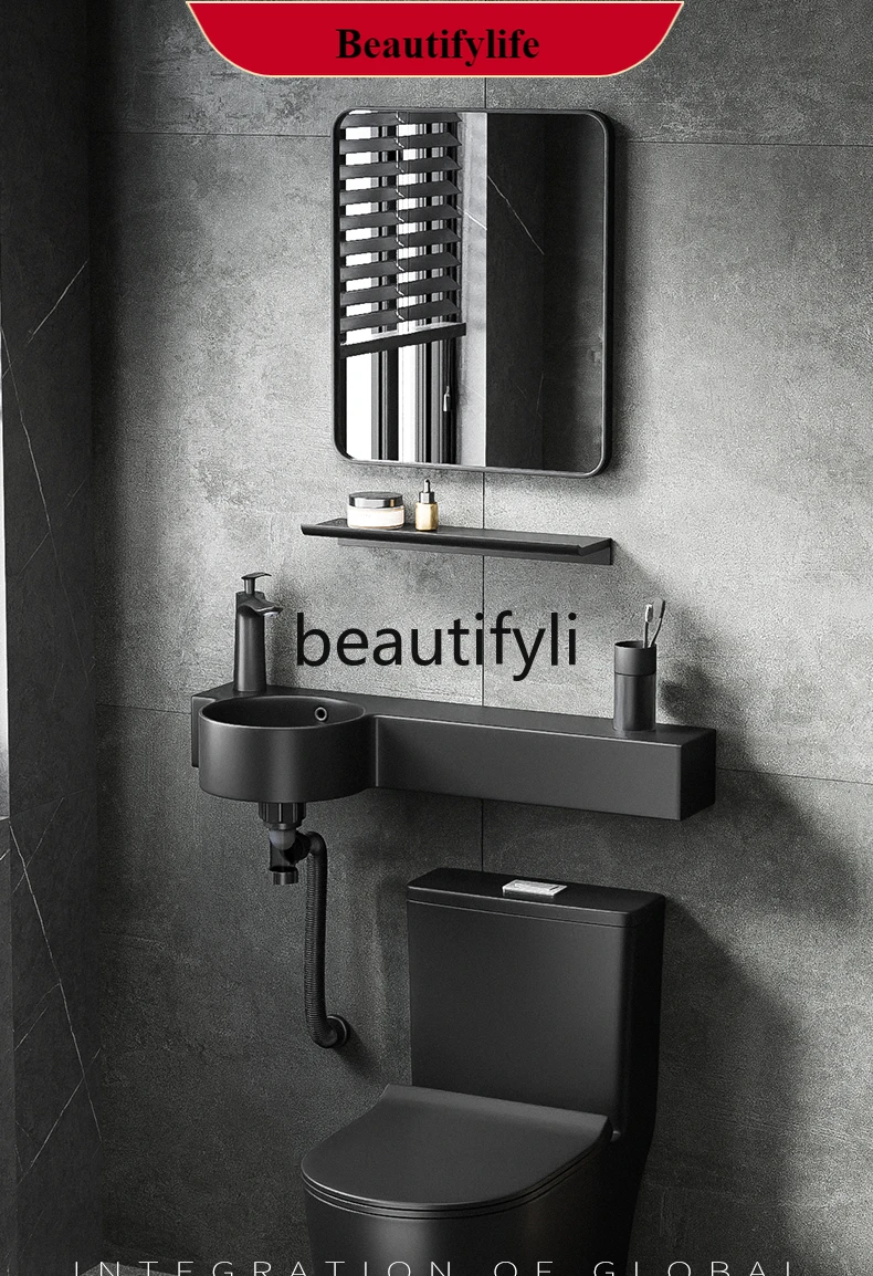 B185 Black wash basin bracket ceramic wall-mounted washbasin balcony wall-mounted small apartment mini basin 
B185 Black wash basin bracket ceramic wall-mounted washbasin balcony wall-mounted small apartment mini basin