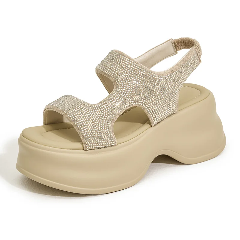 Chunky Platform Bling Sandals Women New High Heels Sexy Elastic band Sandals Wedge Sneakers 8CM Ladies Beach Summer Sandalias
Chunky Platform Bling Sandals Women New High Heels Sexy Elastic band Sandals Wedge Sneakers 8CM Ladies Beach Summer Sandalias