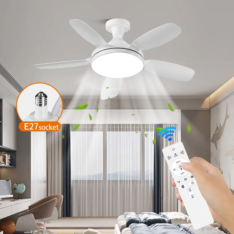 Silent Ceiling Fan Light Remote Control Dimmable with Remote Control E27 Ceiling Fan with LED Lights for Living Room Dining Room
Silent Ceiling Fan Light Remote Control Dimmable with Remote Control E27 Ceiling Fan with LED Lights for Living Room Dining Room