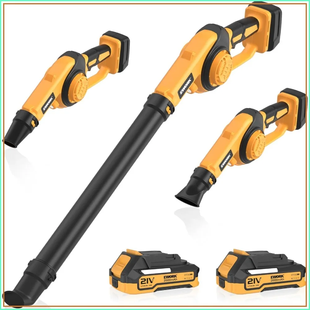 Cordless Leaf Blower 21V 130CFM 200MPH, Lightweight Mini Blower with 2x2.0Ah Batteries & Fast Charger, Compact for Lawn Care, Leaves, Jobsite
Cordless Leaf Blower 21V 130CFM 200MPH, Lightweight Mini Blower with 2x2.0Ah Batteries & Fast Charger, Compact for Lawn Care, Leaves, Jobsite