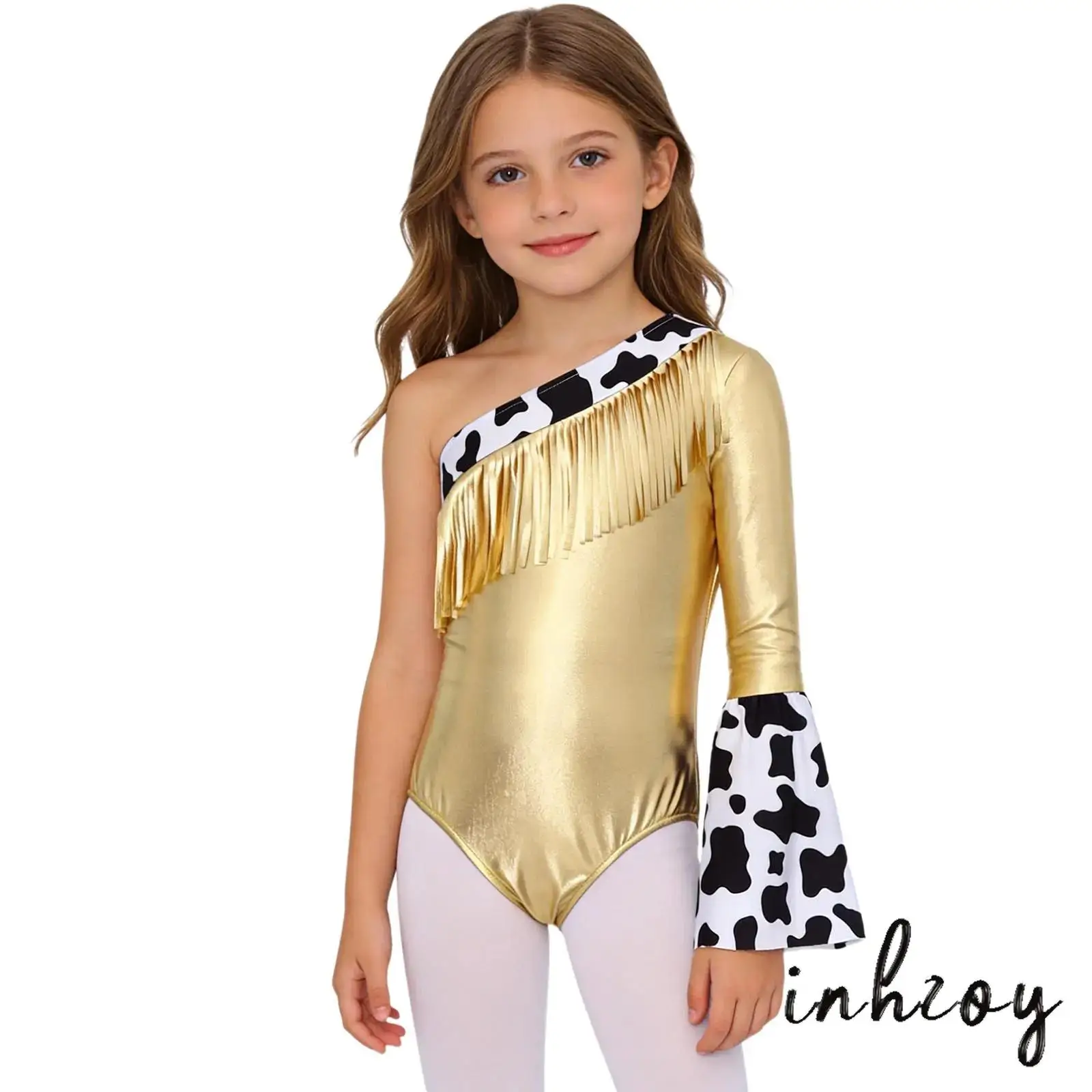 Children Girl Western Cowgirl Dress Up Costume Jumpsuit Long Flare Sleeve Fringed Metallic Leotard Crotch Press Buttons Bodysuit
Children Girl Western Cowgirl Dress Up Costume Jumpsuit Long Flare Sleeve Fringed Metallic Leotard Crotch Press Buttons Bodysuit