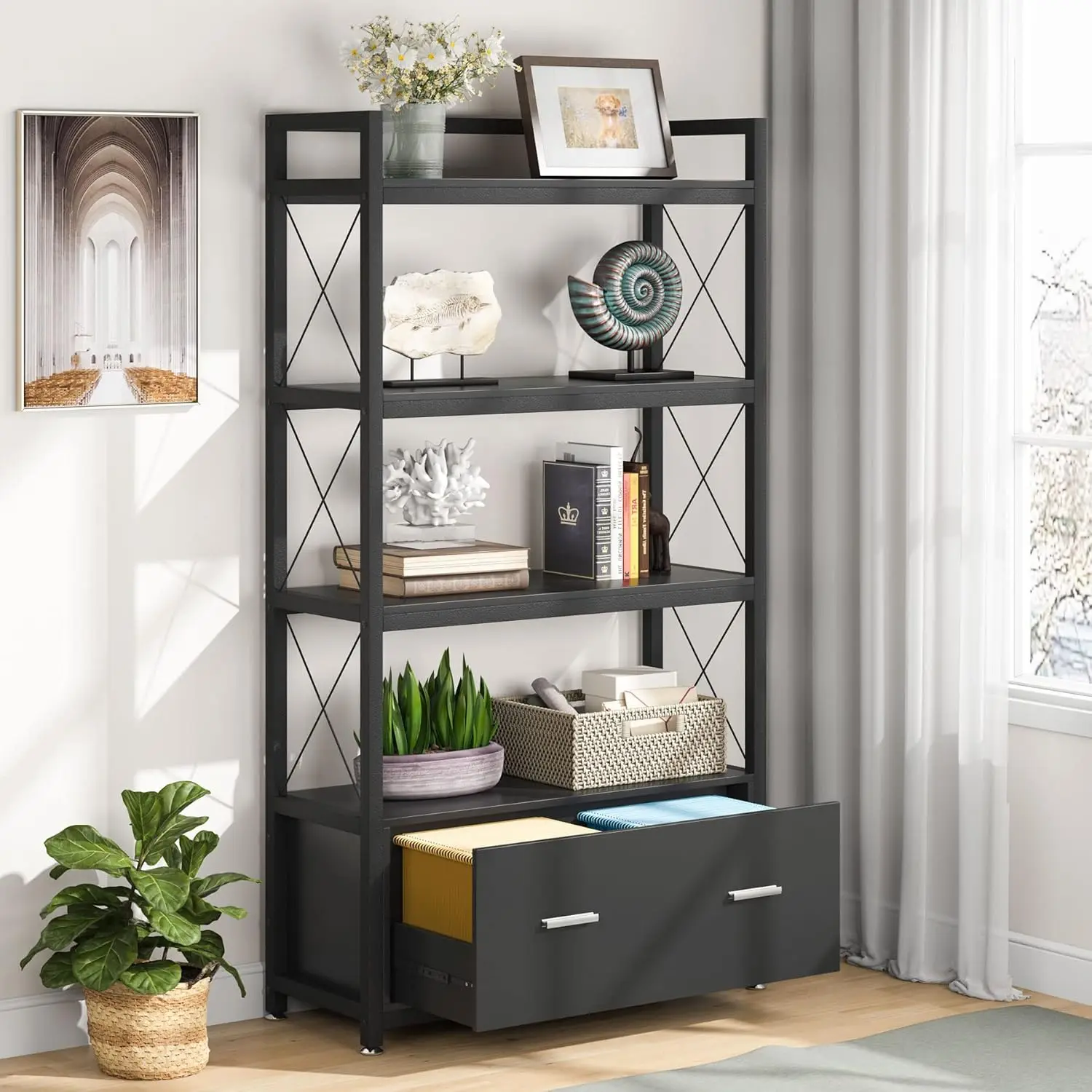 File Cabinet with Drawer, Vertical Lateral Filing Cabinet, Free Standing Storage Cabinet
File Cabinet with Drawer, Vertical Lateral Filing Cabinet, Free Standing Storage Cabinet