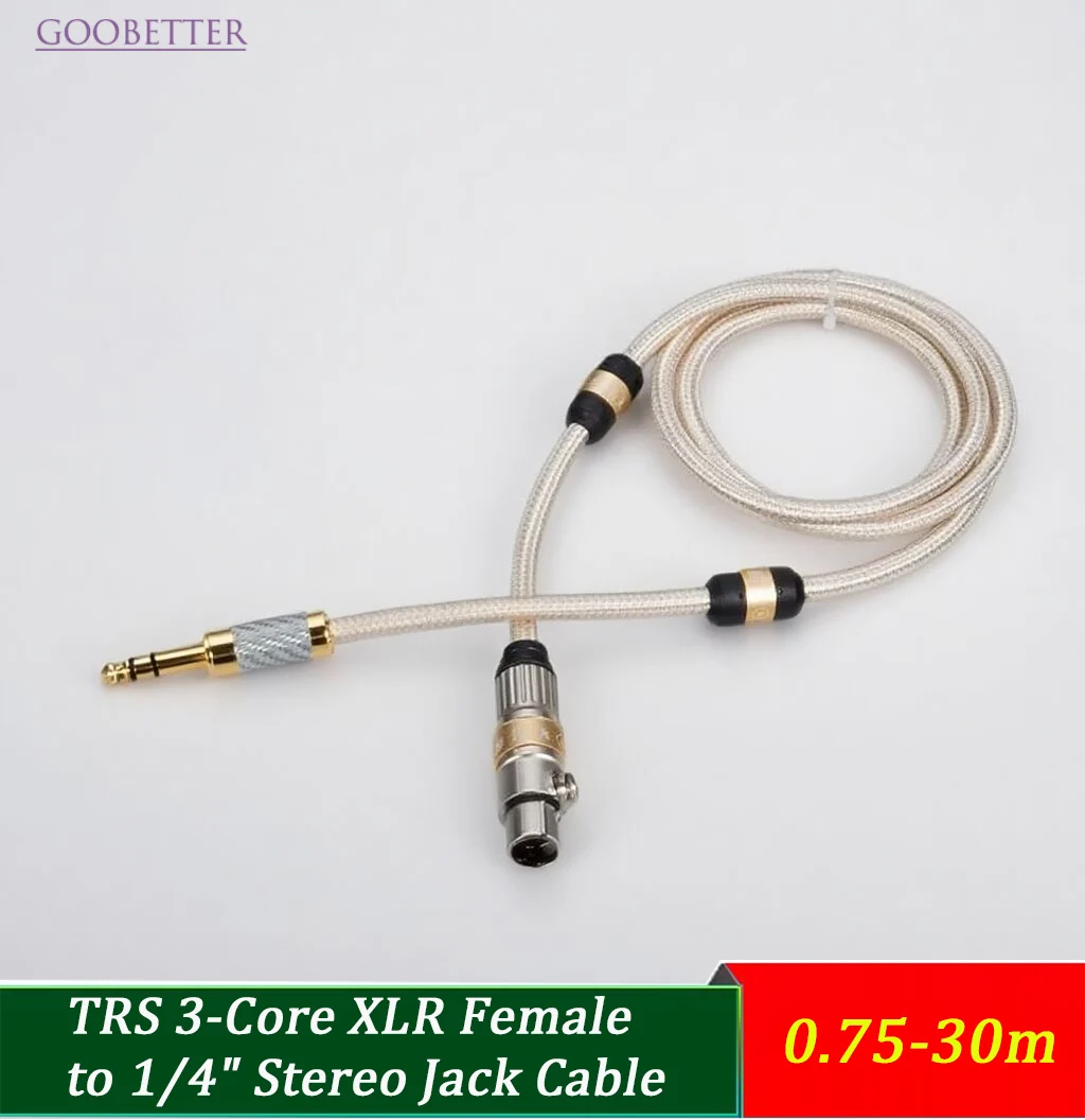 TRS 3-Core XLR Female to 1/4" Stereo Jack Cable 0.75-30m Shielded Mic Cable for AMP/Sound Card/Mixer
TRS 3-Core XLR Female to 1/4" Stereo Jack Cable 0.75-30m Shielded Mic Cable for AMP/Sound Card/Mixer