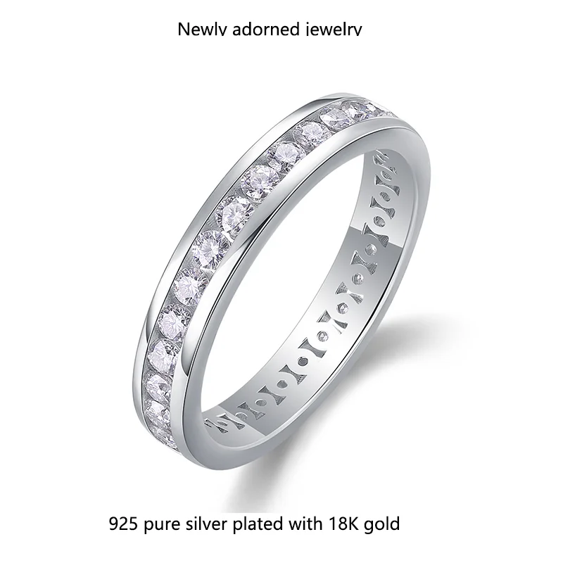 Cross-border S925 silver pure handcraftedEuropean and American style moissanite ring full circle high-end fashion light luxu 
Cross-border S925 silver pure handcraftedEuropean and American style moissanite ring full circle high-end fashion light luxu