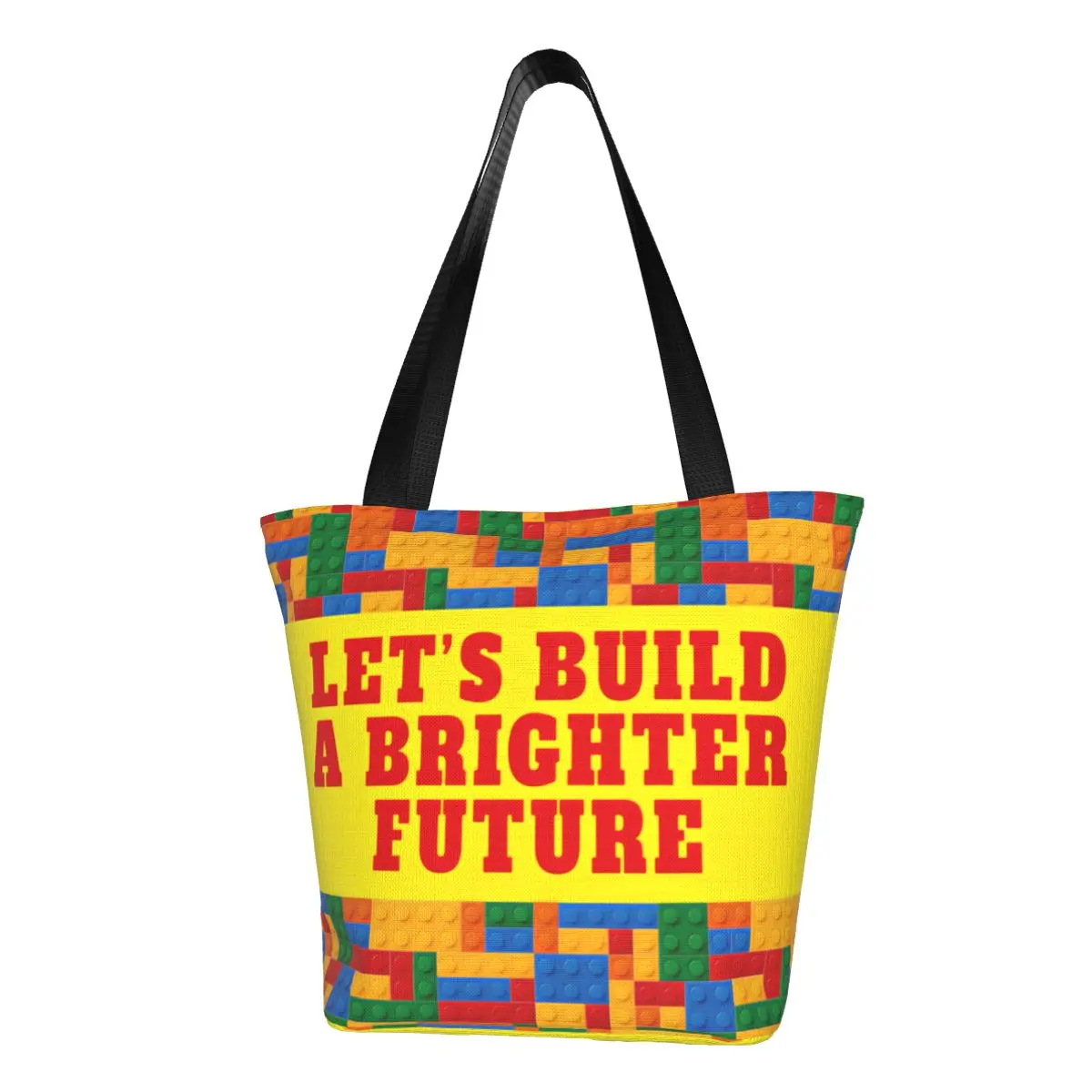 Милые сумки-тоут Let's Build A Brighter Future Building Blocks Patern Shopping Tote Bags Многоразовая холщовая сумка для покупок на плечо для продуктов
Милые сумки-тоут Let's Build A Brighter Future Building Blocks Patern Shopping Tote Bags Многоразовая холщовая сумка для покупок на плечо для продуктов
