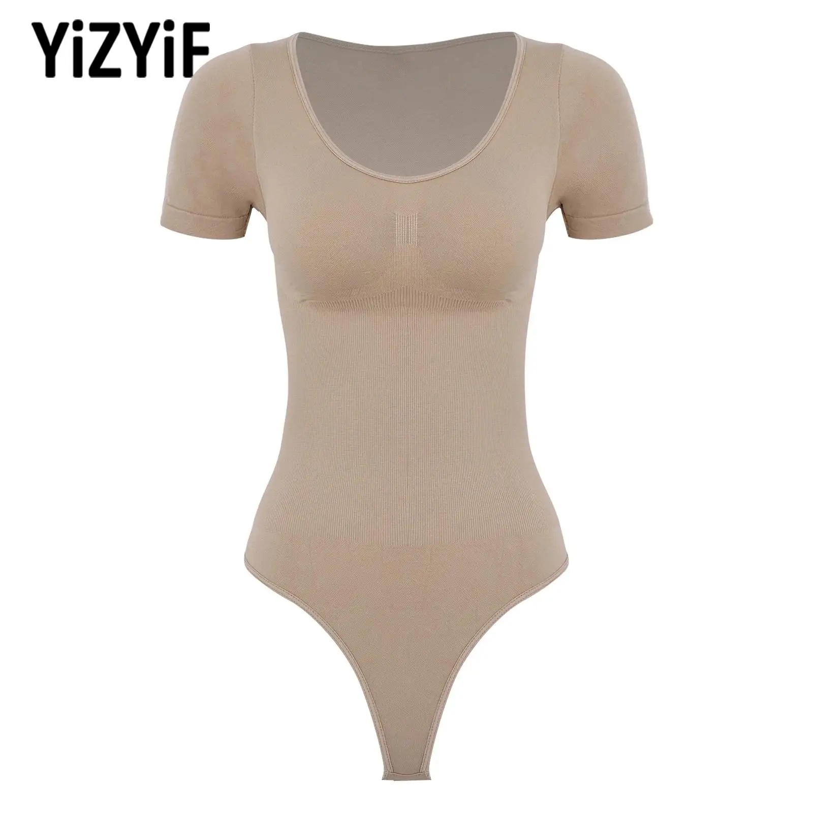 Short Sleeve Tummy Control Ribbed Waist Yoga Sports One Piece Bodysuit Shapewear Womens Hook-and-Eye Crotch Office Work Leotard
Short Sleeve Tummy Control Ribbed Waist Yoga Sports One Piece Bodysuit Shapewear Womens Hook-and-Eye Crotch Office Work Leotard