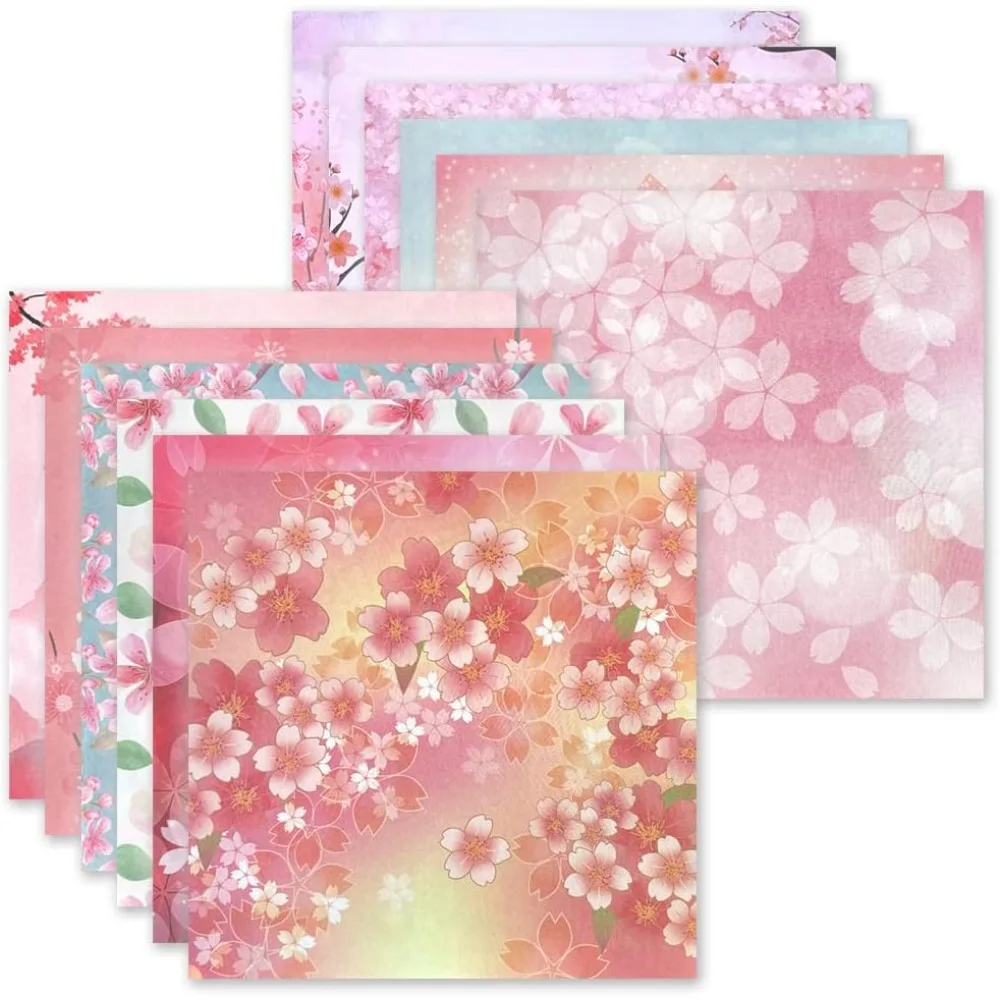 Double Sided 6x6 Inch Origami Paper 50 Sheets Bulk Pack with 12 Vivid Colors and Japanese Traditional Patterns of Sakura Cherry Blossoms Flowers Chiyogami for Arts Crafts Projects Kids Adults Beginner
Double Sided 6x6 Inch Origami Paper 50 Sheets Bulk Pack with 12 Vivid Colors and Japanese Traditional Patterns of Sakura Cherry Blossoms Flowers Chiyogami for Arts Crafts Projects Kids Adults Beginner