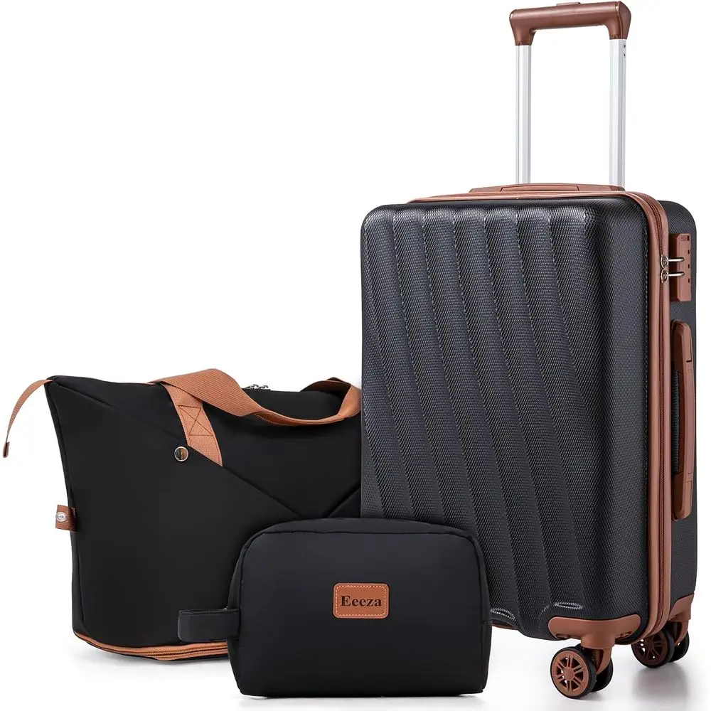Durable 3-Piece ABS Spinner Luggage Set, 22x14x9, Airline Approved, Black
Durable 3-Piece ABS Spinner Luggage Set, 22x14x9, Airline Approved, Black
