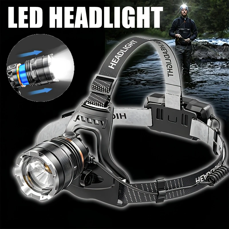 Rechargeable Headlamp Super Bright LED Headlamps 18650 Waterproof Head lamp Work Light, Hard Hat Light for Outdoors Fishing
Rechargeable Headlamp Super Bright LED Headlamps 18650 Waterproof Head lamp Work Light, Hard Hat Light for Outdoors Fishing