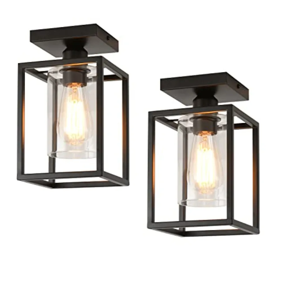 2 Pack Semi Flush Mount Ceiling Light Metal Frame with Clear Glass Shade Farmhouse Light Fixture for Kitchen Island Entryway Po
2 Pack Semi Flush Mount Ceiling Light Metal Frame with Clear Glass Shade Farmhouse Light Fixture for Kitchen Island Entryway Po
