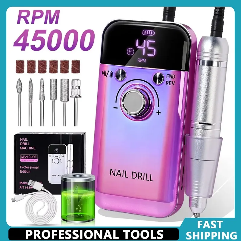 45000RPM Electric Nail Drill Rechargeable Professional Manicure Tool Portable Nail File for Gel Polish
45000RPM Electric Nail Drill Rechargeable Professional Manicure Tool Portable Nail File for Gel Polish