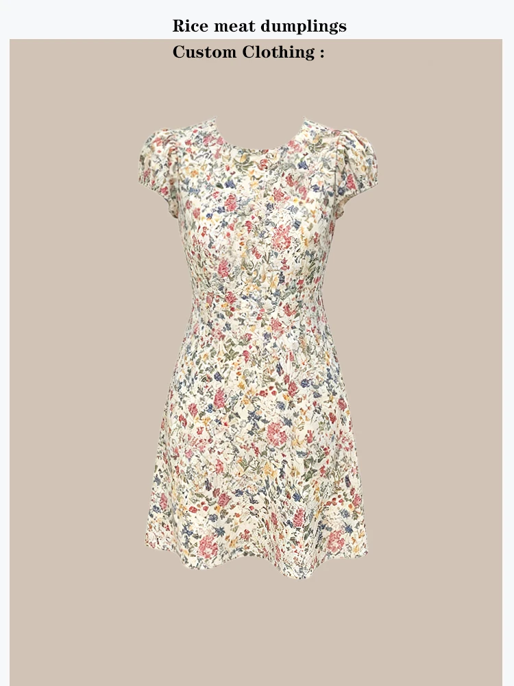 Mona Flower Pattern Short Sleeve Dress round Neckline Waist-Cinching Summer Dress Casual Wear Polyester Fabric Travel Friendly
Mona Flower Pattern Short Sleeve Dress round Neckline Waist-Cinching Summer Dress Casual Wear Polyester Fabric Travel Friendly