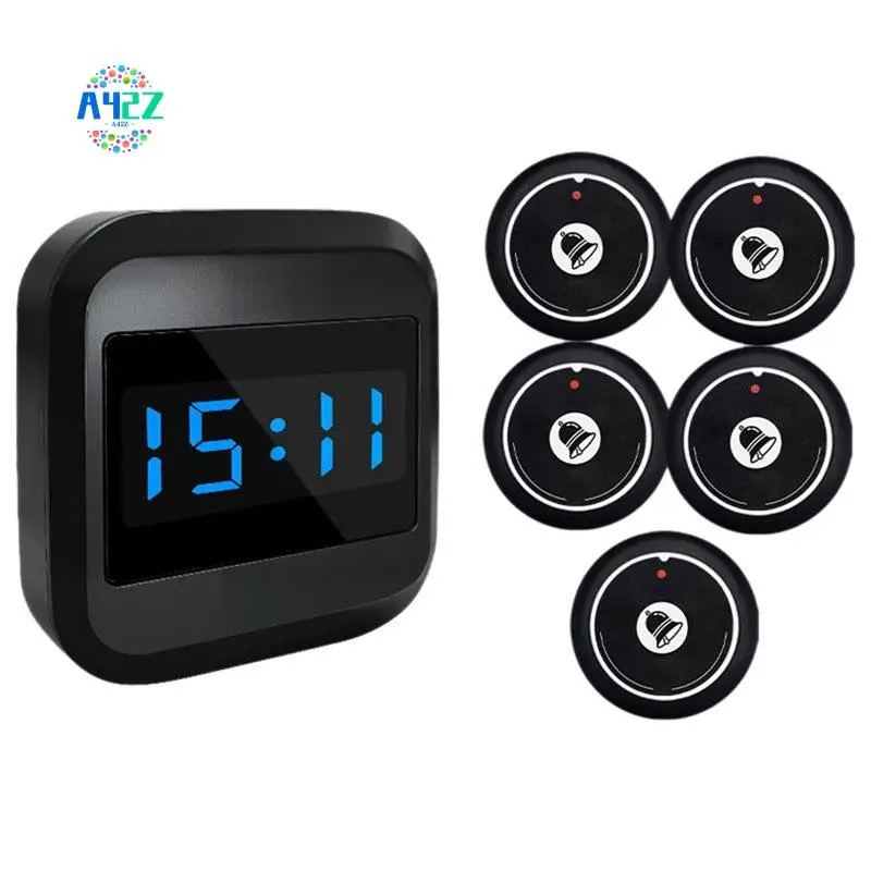 A42Z-Wireless Doorbell Display Receiver +5 Pager Button Restaurant Pager Waiter Calling System For Hotel Bar Cafe
A42Z-Wireless Doorbell Display Receiver +5 Pager Button Restaurant Pager Waiter Calling System For Hotel Bar Cafe