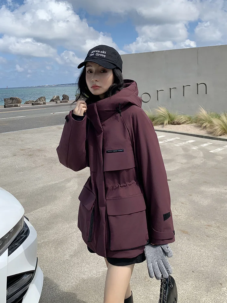 Women's Thiened Cotton Parka Coat Winter New Sle Workwear Waist-Cinching Hooded Jaet Korean Sle Long Sve Zipper
Women's Thiened Cotton Parka Coat Winter New Sle Workwear Waist-Cinching Hooded Jaet Korean Sle Long Sve Zipper