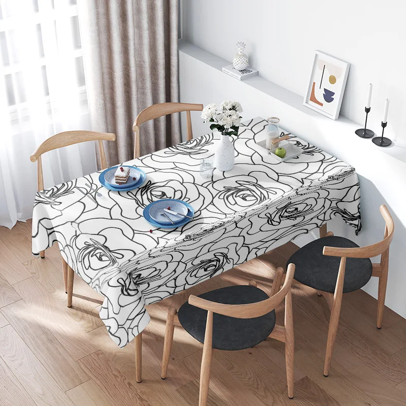Black White Flower Dining Table Cloth Home Decoration Wedding Party Decorations Modern Style Universal Size Placemat
Black White Flower Dining Table Cloth Home Decoration Wedding Party Decorations Modern Style Universal Size Placemat