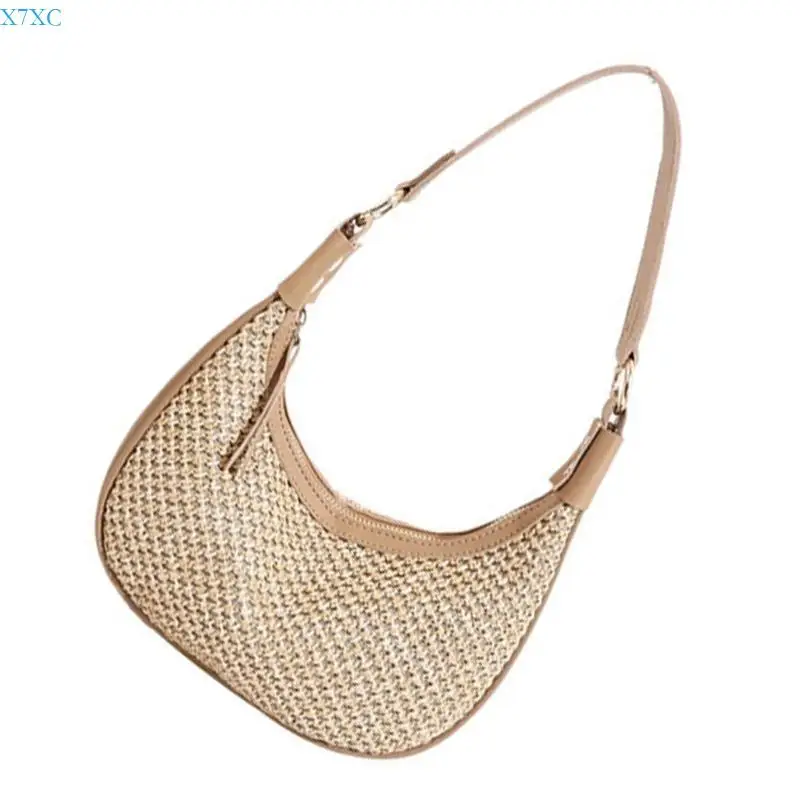 X7XC Women Simple Shoulder Bag Straw Woven Crossbody Bag Casual Dumplings Bag Armpit Bag Retro Bag for Travel
X7XC Women Simple Shoulder Bag Straw Woven Crossbody Bag Casual Dumplings Bag Armpit Bag Retro Bag for Travel
