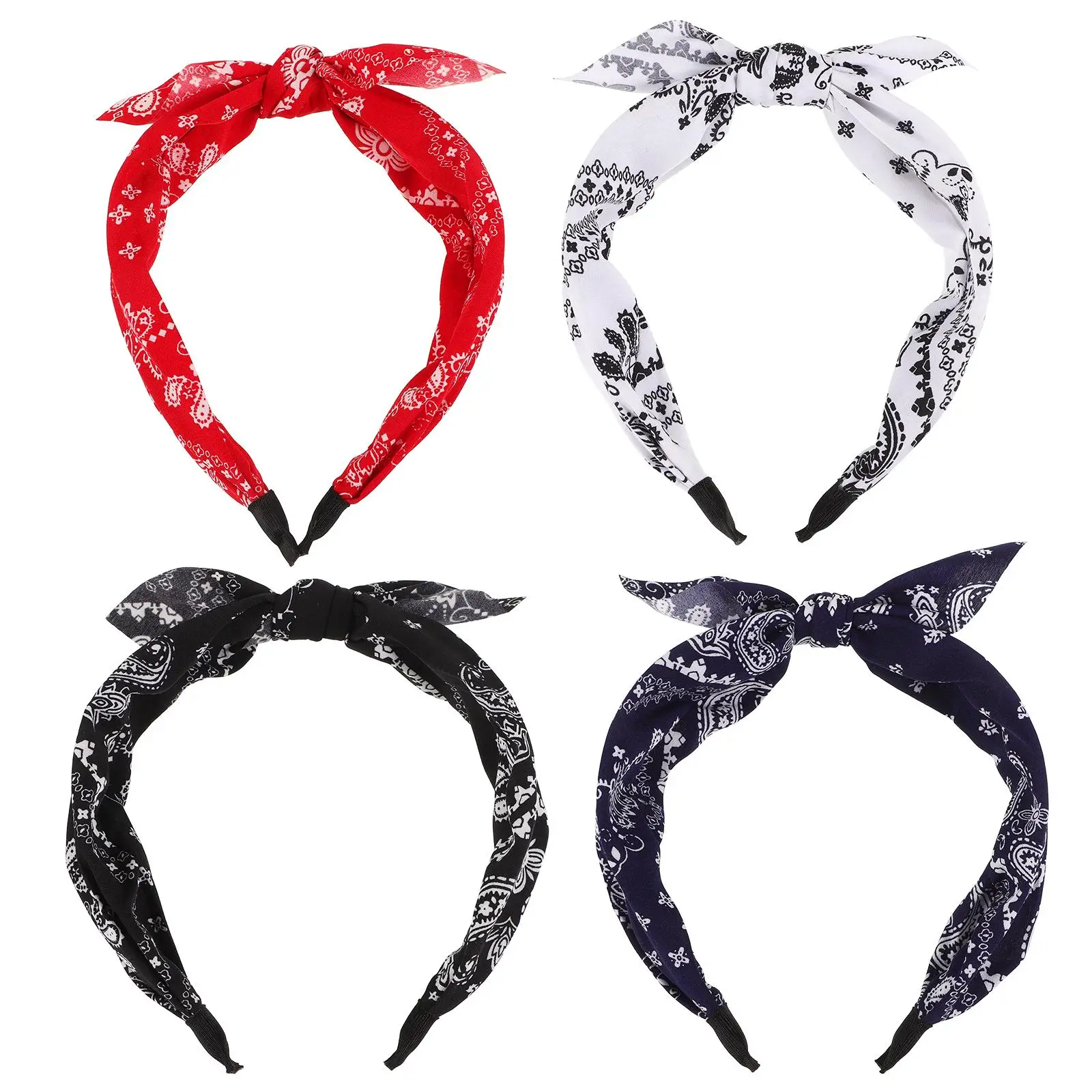 4 Pcs Retro Flower Headbands Comfortable Elastic Bandanas for Women Hair Accessories Short Hair Black White Red Navy
4 Pcs Retro Flower Headbands Comfortable Elastic Bandanas for Women Hair Accessories Short Hair Black White Red Navy