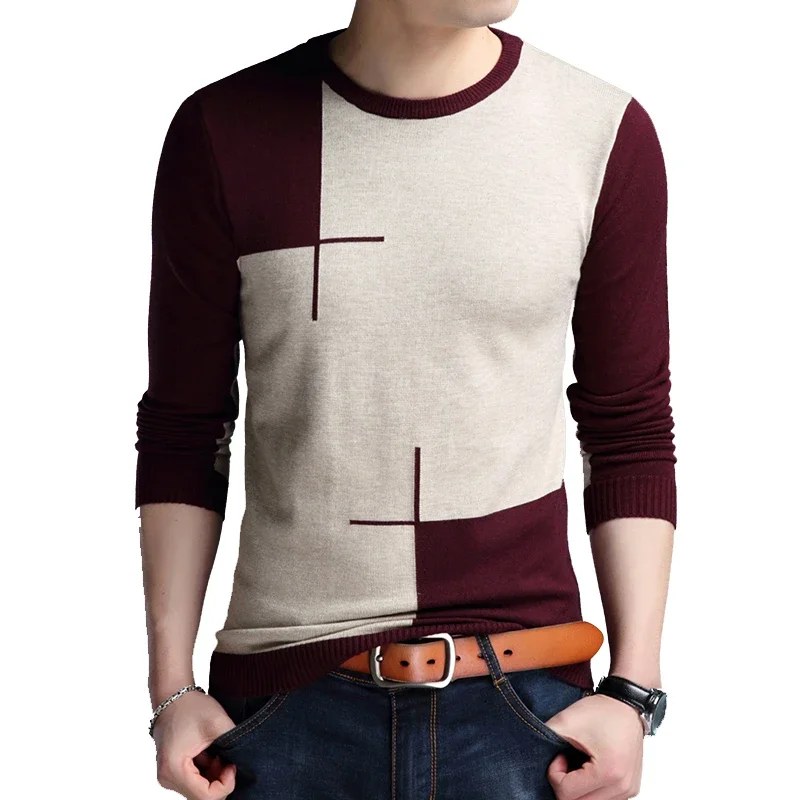 BROWON Men Brand Sweater Spring Autumn Men's Long-sleeved Sweate O-neck Edited Knit Shirt Thin Hit Color Slim Sweaters Men
BROWON Men Brand Sweater Spring Autumn Men's Long-sleeved Sweate O-neck Edited Knit Shirt Thin Hit Color Slim Sweaters Men