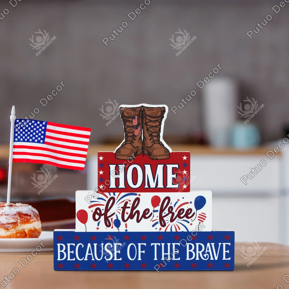 Putuo Decor Wooden Table Decor, Home of the Free Because of the Brave, Desktop Decor for Home Cafe Office, Independence Day Gift
Putuo Decor Wooden Table Decor, Home of the Free Because of the Brave, Desktop Decor for Home Cafe Office, Independence Day Gift