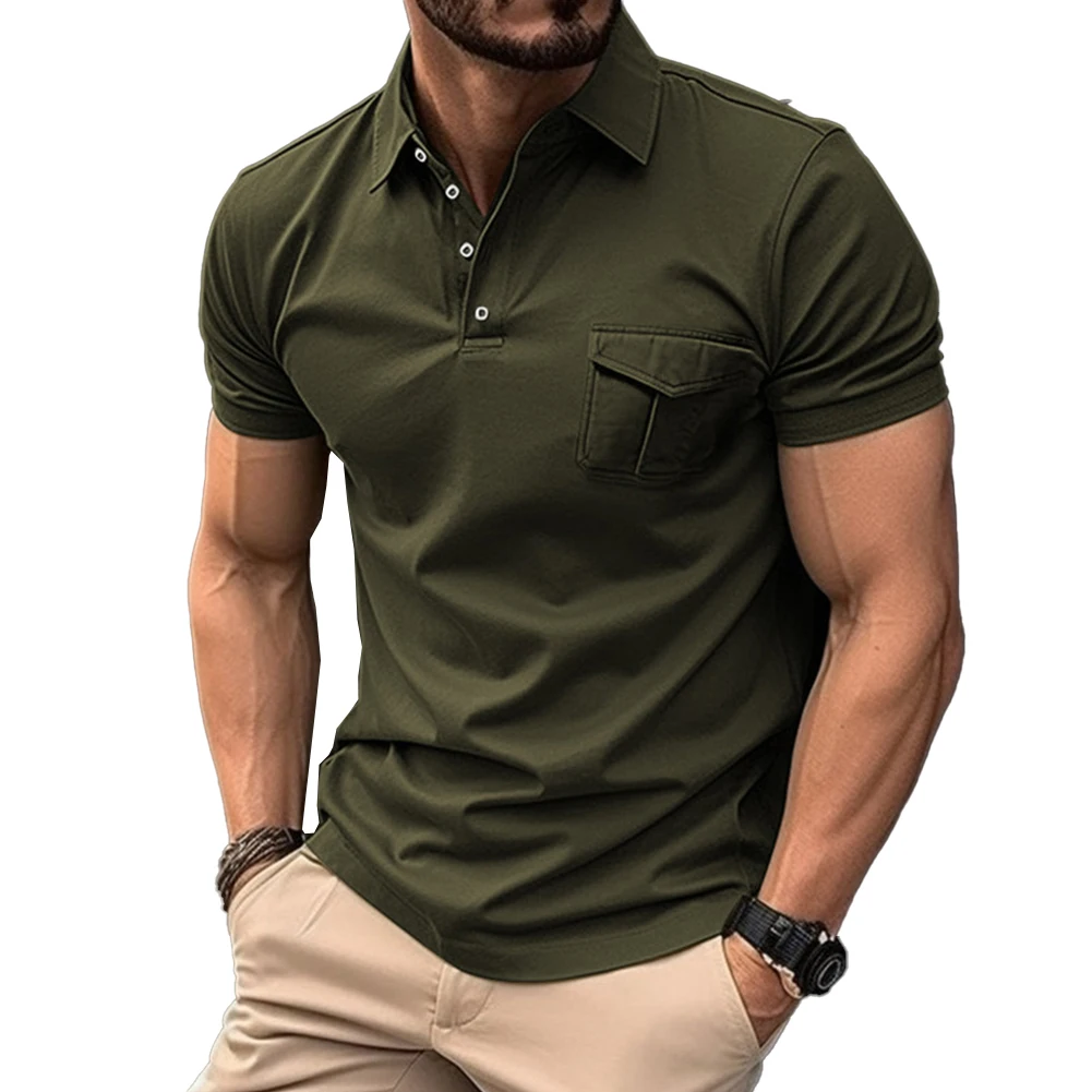 High Quality Hot Sale Men Tops Short Sleeve Slim Fit Solid Color Summer T-Shirt Blouse Button-Up Collared 1pcs
High Quality Hot Sale Men Tops Short Sleeve Slim Fit Solid Color Summer T-Shirt Blouse Button-Up Collared 1pcs