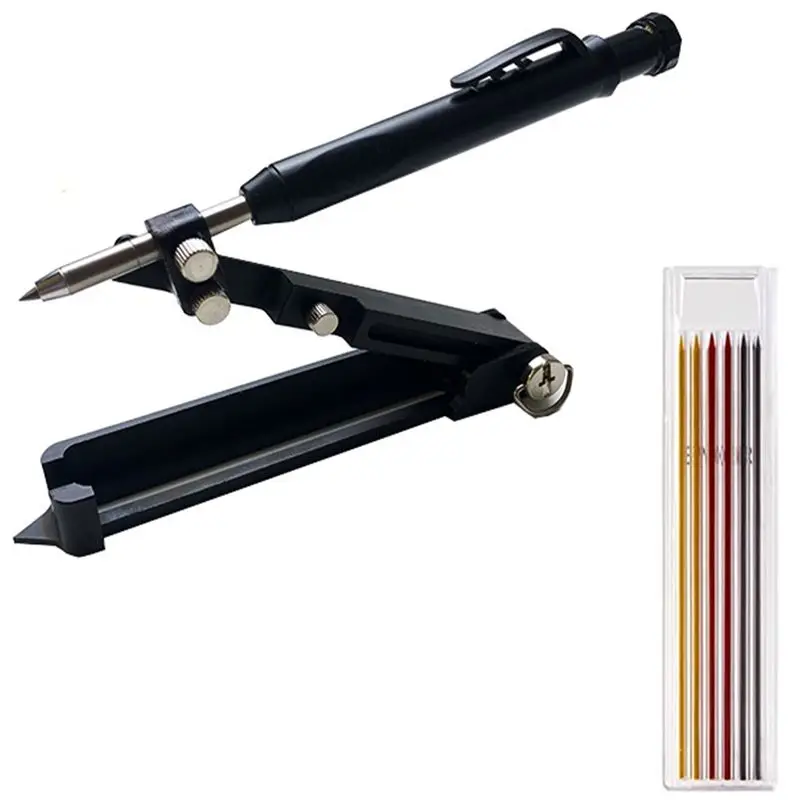 【A56X】строительный инструмент для разметки из алюминиевого сплава с компасами с глубокими отверстиями, профилером для пола
【A56X】строительный инструмент для разметки из алюминиевого сплава с компасами с глубокими отверстиями, профилером для пола