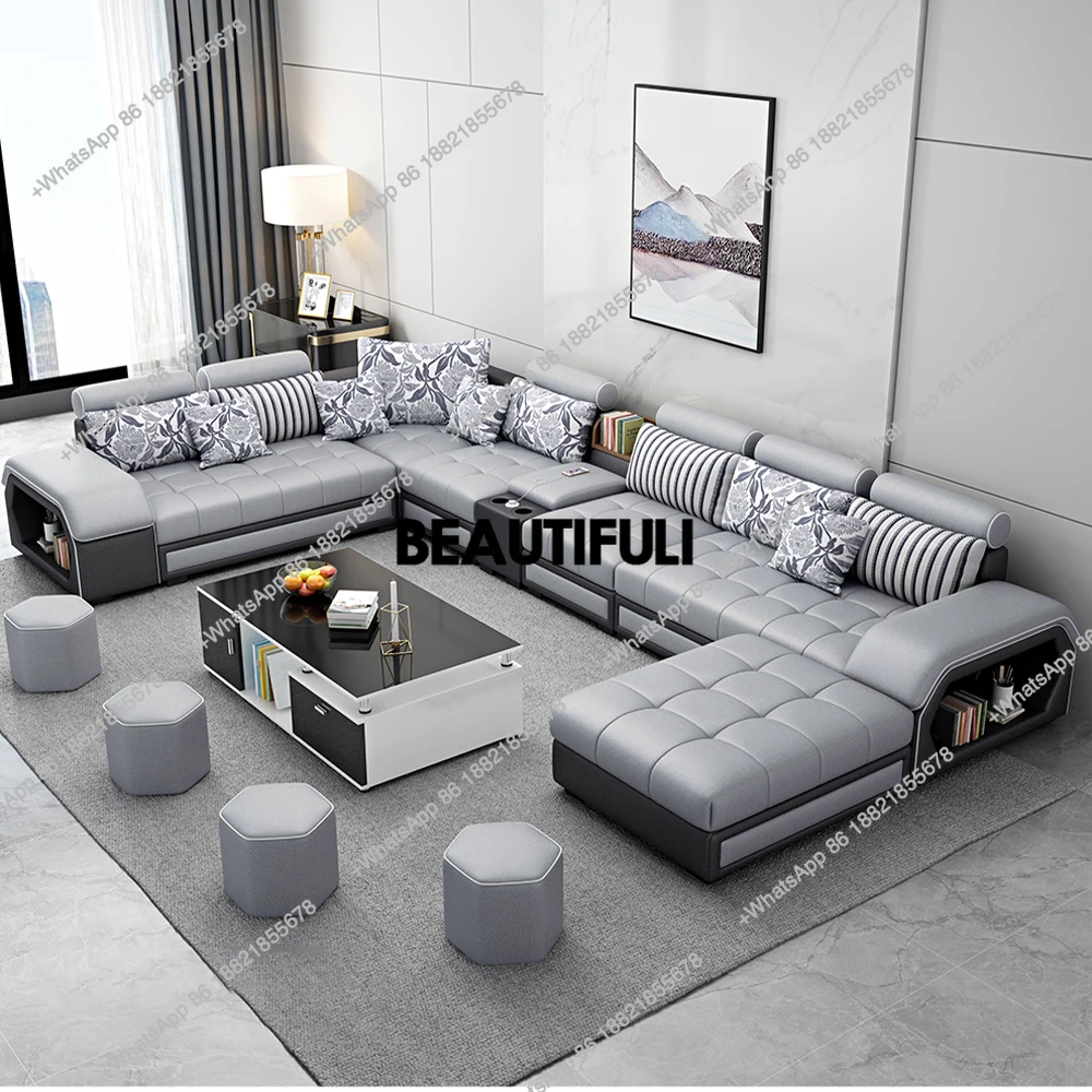 Fabric Sofa Set Furniture Living Room Sofa Set with USB and Stools / Big U Shape Cloth Couch Sofas for Home Furniture
Fabric Sofa Set Furniture Living Room Sofa Set with USB and Stools / Big U Shape Cloth Couch Sofas for Home Furniture
