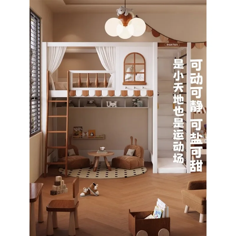 Solid wood children's bed girl princess multi-purpose tree house slide bed 
Solid wood children's bed girl princess multi-purpose tree house slide bed