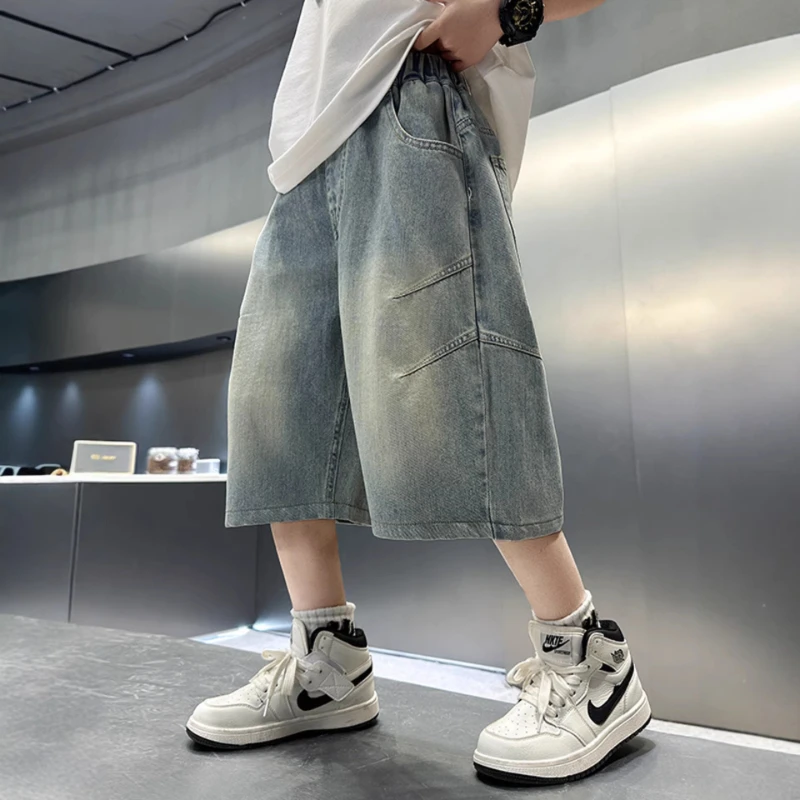 2026 New Summer Boys Denim Shorts Older Kids Cotton Mid-Length Thin Korean Loose Knee Length Casual Trousers
2026 New Summer Boys Denim Shorts Older Kids Cotton Mid-Length Thin Korean Loose Knee Length Casual Trousers