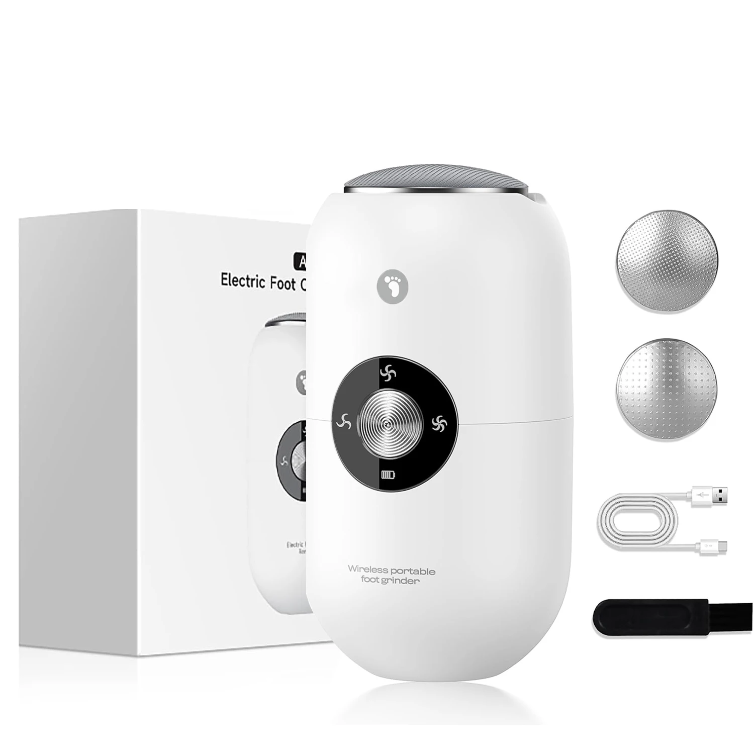 Перезаряжаемое средство для удаления мозолей на ногах для потрескавшихся и сухих пяток, с электрической пилочкой для педикюра и металлической шлифовальной головкой.
Перезаряжаемое средство для удаления мозолей на ногах для потрескавшихся и сухих пяток, с электрической пилочкой для педикюра и металлической шлифовальной головкой.