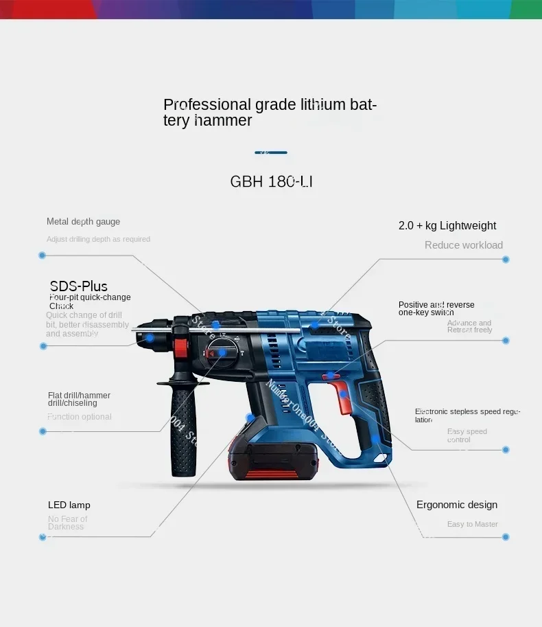 Lithium Electric Drill Four Pits Gbh180/185 Impact Drill Handheld Multifunctional Concrete Electric Hammer Electric Pick
Lithium Electric Drill Four Pits Gbh180/185 Impact Drill Handheld Multifunctional Concrete Electric Hammer Electric Pick