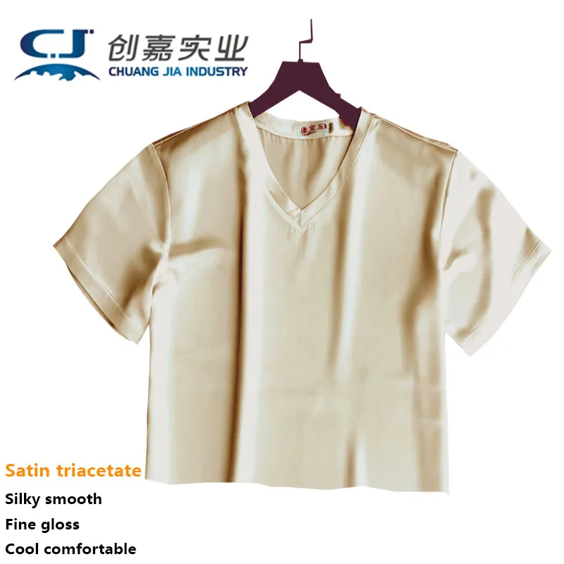 Satin Triacetate Spring Summer Lady Short Sleeve V-neck Ultra Short T-shirt White Clear Gentle Comfortable Student Good quality
Satin Triacetate Spring Summer Lady Short Sleeve V-neck Ultra Short T-shirt White Clear Gentle Comfortable Student Good quality