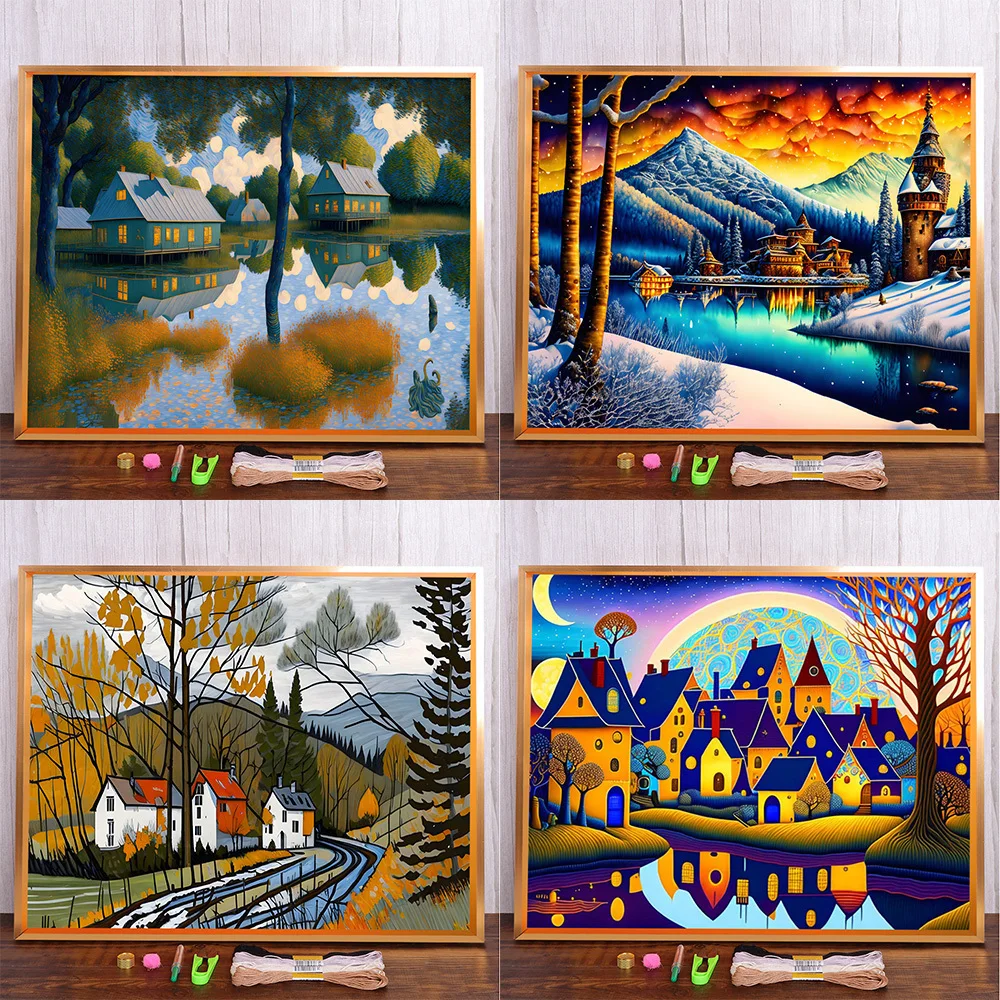 Landscape Fantasy House Printed Canvas Cross Stitch DIY Embroidery Set Handmade Painting Hobby Knitting Gift Wholesale Stamped
Landscape Fantasy House Printed Canvas Cross Stitch DIY Embroidery Set Handmade Painting Hobby Knitting Gift Wholesale Stamped