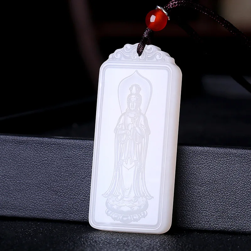 New Natural White Jade Guanyin Pendant, Simple and Versatile Jewelry
New Natural White Jade Guanyin Pendant, Simple and Versatile Jewelry