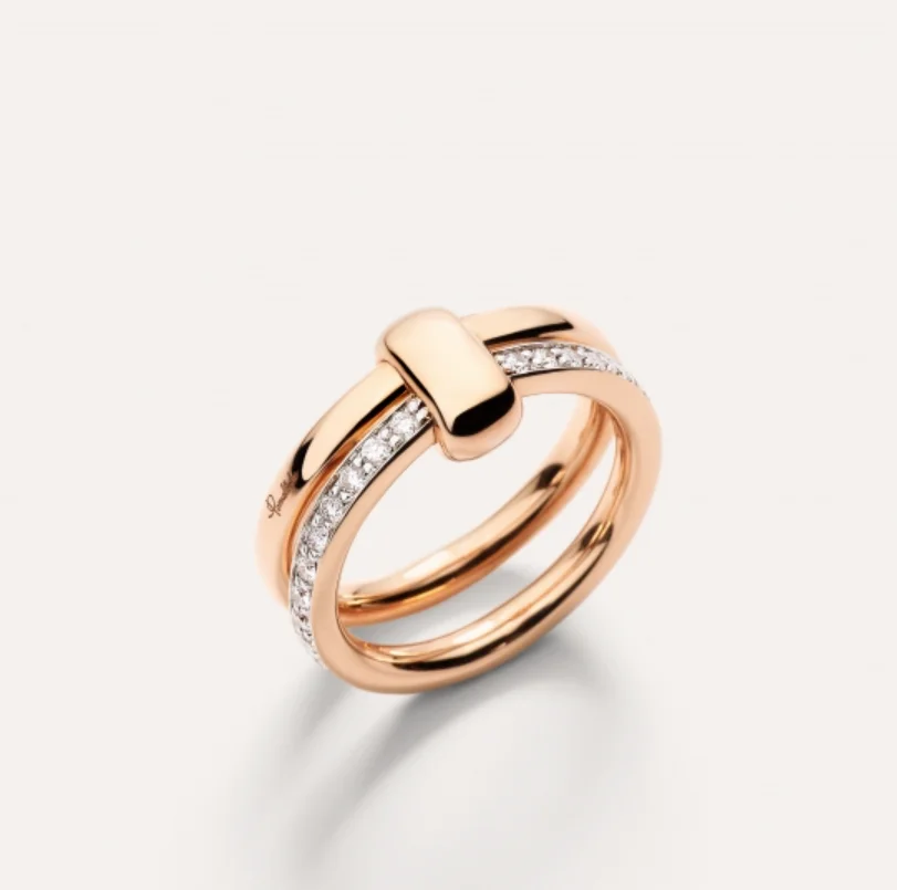 New Elegant P-Together Double-Hoop Zircon Ring Copper With Rose Gold Plated Fashion Jewelry Gift For Women
New Elegant P-Together Double-Hoop Zircon Ring Copper With Rose Gold Plated Fashion Jewelry Gift For Women
