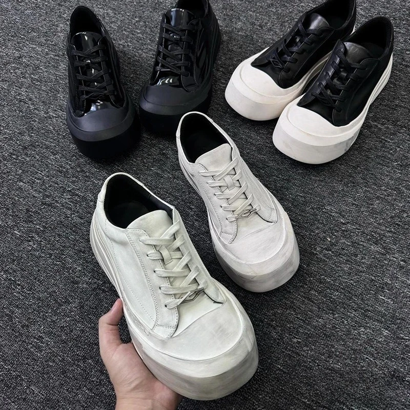 Men's head dirty shoes polished old thick soles increase height commuting big head shoes
Men's head dirty shoes polished old thick soles increase height commuting big head shoes