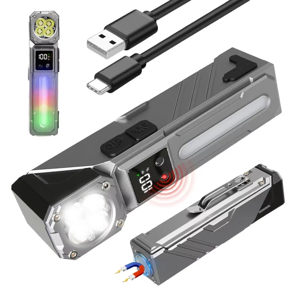 High Power LED Handheld EDC Flashlight 180-degree Adjustable Rechargeable Magnet RGB Torch 11 Side Light Modes Headlamp
High Power LED Handheld EDC Flashlight 180-degree Adjustable Rechargeable Magnet RGB Torch 11 Side Light Modes Headlamp