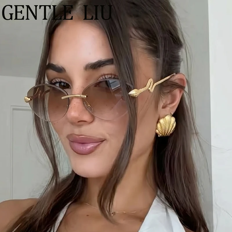 Y2K Punk Snake Rimless Sunglasses Women 2026 Luxury Designer Vintage Oval Metal Frame Photochromic Sun Glasses Shades Eyewear
Y2K Punk Snake Rimless Sunglasses Women 2026 Luxury Designer Vintage Oval Metal Frame Photochromic Sun Glasses Shades Eyewear