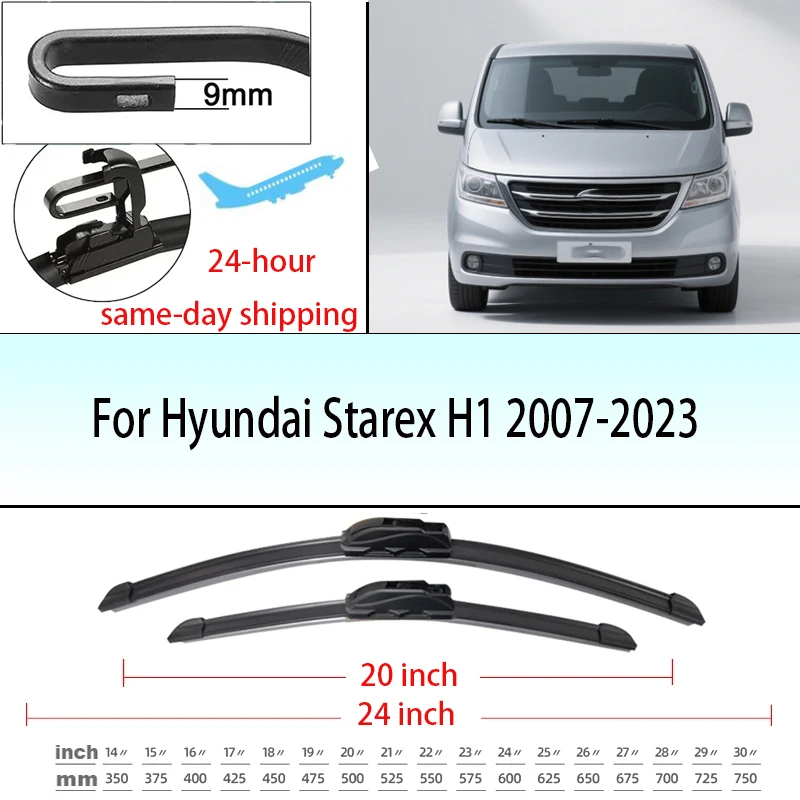 For Hyundai Starex H1 2007-2023 Front Windshield Wiper Blades 24+20 Windscreen Window Accessories 2010 2014 2015 2018 2019 2020
For Hyundai Starex H1 2007-2023 Front Windshield Wiper Blades 24+20 Windscreen Window Accessories 2010 2014 2015 2018 2019 2020