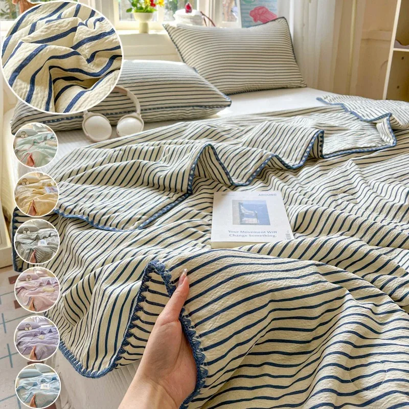 1pc Japanese Shell-Embroidery Lightweight Single Summer Quilt,Dopamine Stripe Air-Conditioning Quilt,Soft Skin-Friendly 여름이불
1pc Japanese Shell-Embroidery Lightweight Single Summer Quilt,Dopamine Stripe Air-Conditioning Quilt,Soft Skin-Friendly 여름이불