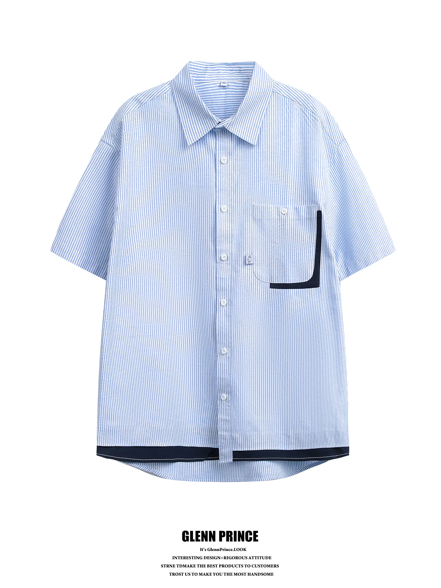 GPstudio Japanese Style Patchwork Color Block Pocket Striped Short Sleeve Men's Shirt Summer New Fashion High End Feeling
GPstudio Japanese Style Patchwork Color Block Pocket Striped Short Sleeve Men's Shirt Summer New Fashion High End Feeling