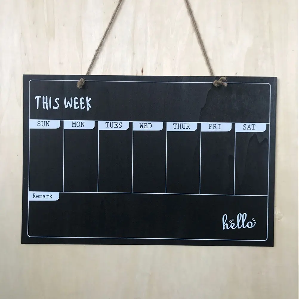 Wooden Single-Sided Hanging Blackboard for Weekly Messages Crafts Wedding Decor Reusable Erasable Message Board
Wooden Single-Sided Hanging Blackboard for Weekly Messages Crafts Wedding Decor Reusable Erasable Message Board