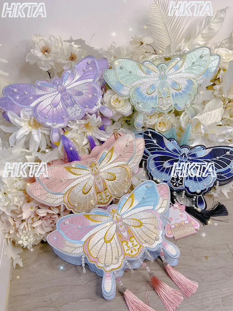 Original Chinese Style Lolita Hanfu Bag Butterfly Bags Fashion Chic Pearl Embroider Tassel Crossbody Bag Kawaii Cute Backpacks
Original Chinese Style Lolita Hanfu Bag Butterfly Bags Fashion Chic Pearl Embroider Tassel Crossbody Bag Kawaii Cute Backpacks