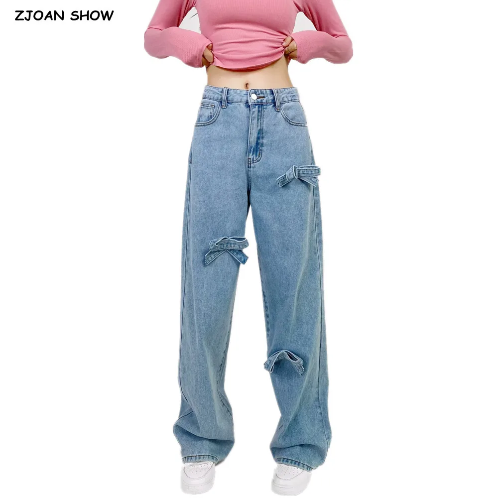2025 Korea Retro Blue Middle Waist Appliques Tie Bow Jeans Women Loose Wide Leg Denim Pants Casual Full Length Trousers
2025 Korea Retro Blue Middle Waist Appliques Tie Bow Jeans Women Loose Wide Leg Denim Pants Casual Full Length Trousers