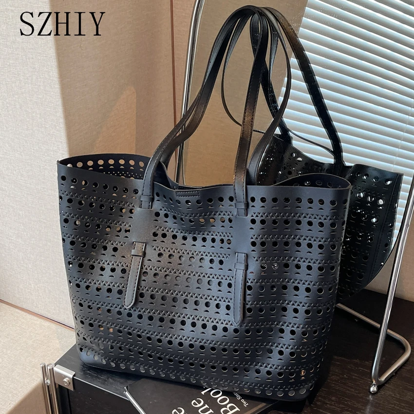 Large Capacity Hollowed Out Tote Women Large Shoulder Bag Luxurious Designer Travel Handbag Office Document Pocket Bolsa Praia
Large Capacity Hollowed Out Tote Women Large Shoulder Bag Luxurious Designer Travel Handbag Office Document Pocket Bolsa Praia