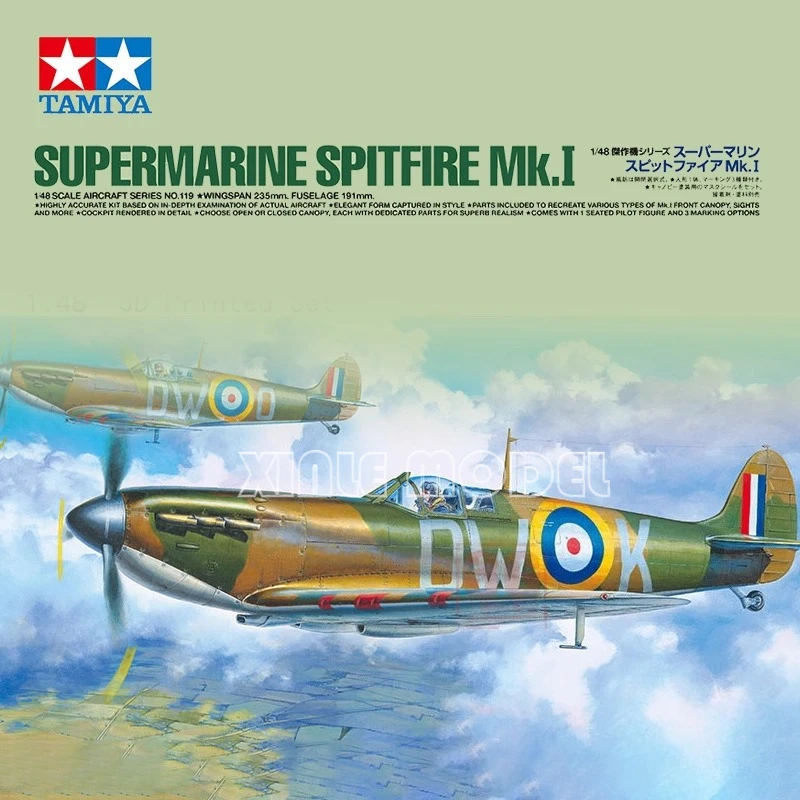 TAMIYA Plastic Assembled Aircraft Model Kit 61119 Supermarine Spitfire Mk. I 1/48
TAMIYA Plastic Assembled Aircraft Model Kit 61119 Supermarine Spitfire Mk. I 1/48