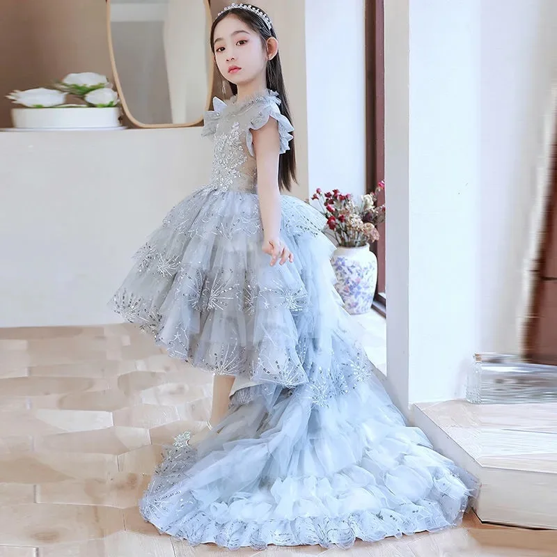 Embroidery Gray Tulle Girls Princess Flower Wedding Christmas Party Tutu Dress Children Kids Elegant Vestidos Teenager Vestidos
Embroidery Gray Tulle Girls Princess Flower Wedding Christmas Party Tutu Dress Children Kids Elegant Vestidos Teenager Vestidos